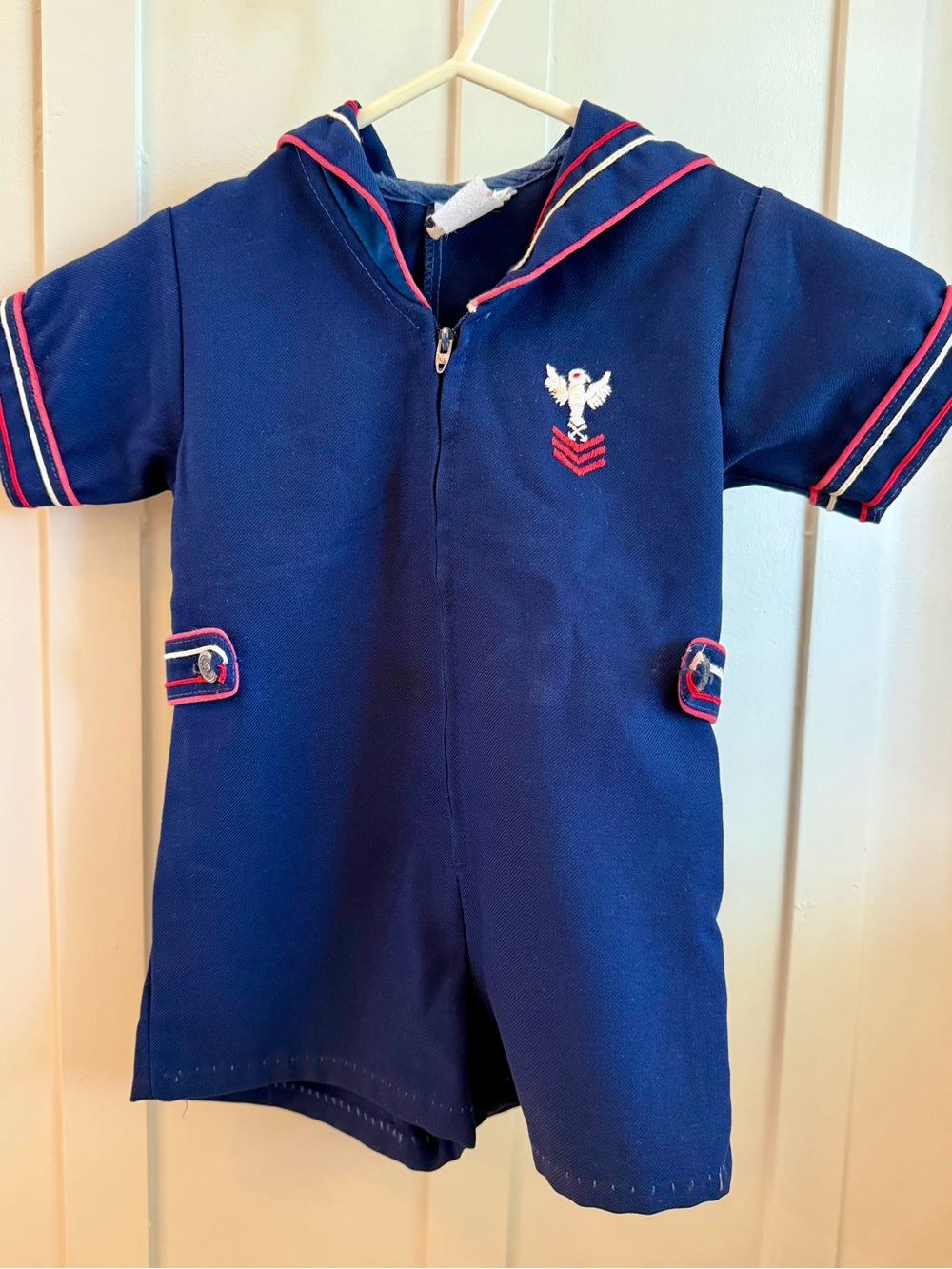 VINTAGE 🇺🇸 USA 250 STATEMENT PIECE NAVY SAILOR SHORT ALL ROMPER